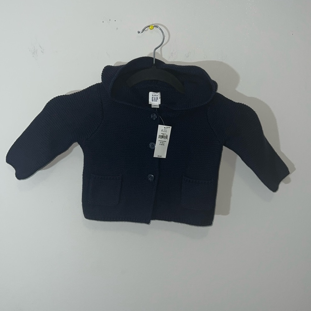Gap Baby ear hood cardigan Cotton Sweater NWT